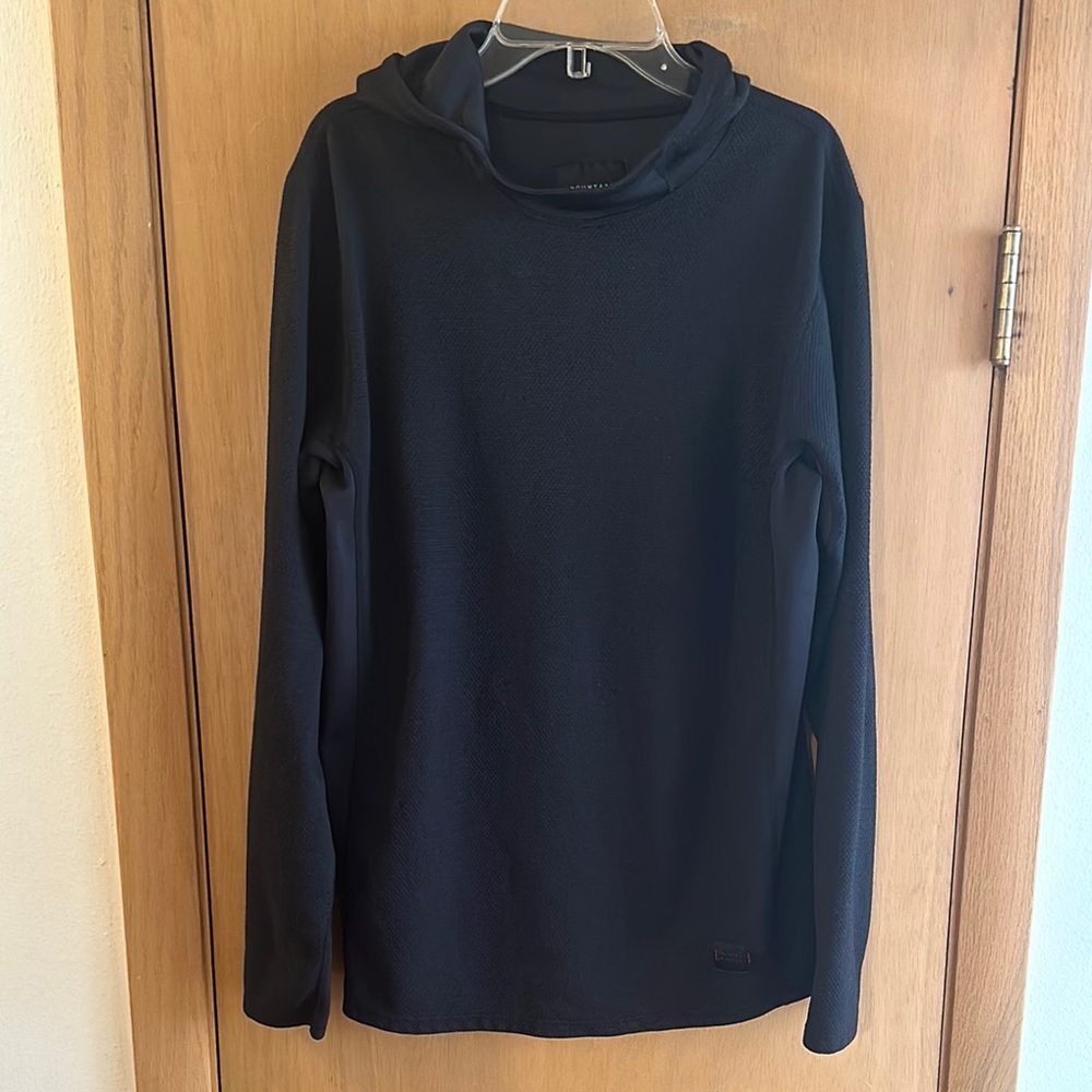 Mountain Standard Colorado Men's Waffle Knit Hooded Top Hoodie Black Size Small